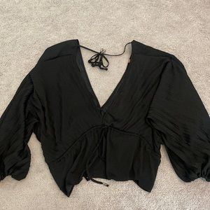 Free people long sleeve satin blouse
